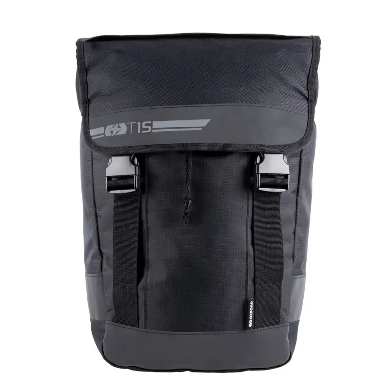 Oxford T15 15-litre QR Pannier Bag in Black-1